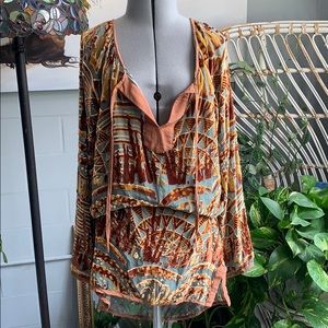 velvet and silk long sleeve mini dress